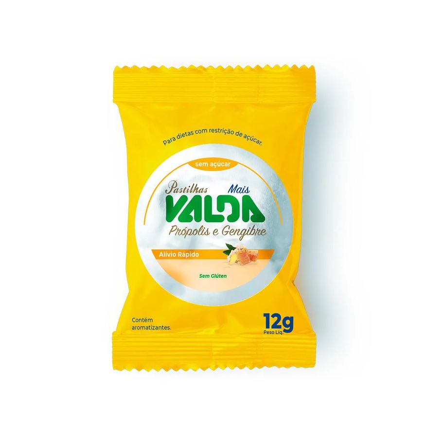 Valda Pastilhas Mais Sabor Própolis e Gengibre Sem Açúcar 12g