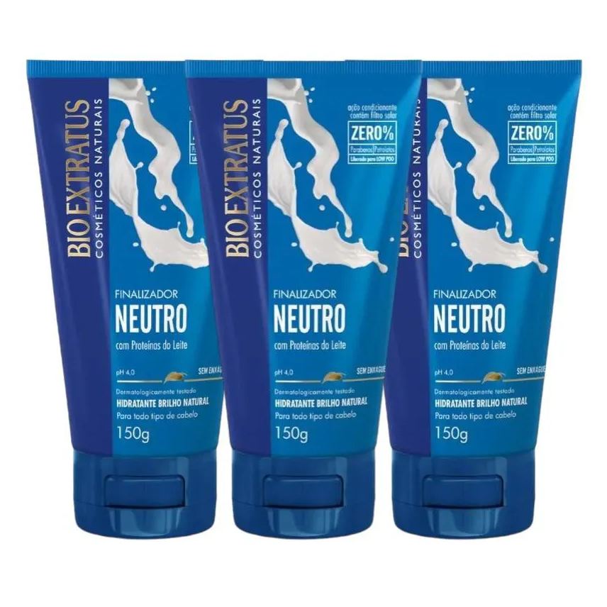 Bio Extratus Kit 3 Finalizador Brilho Natural Neutro 150g