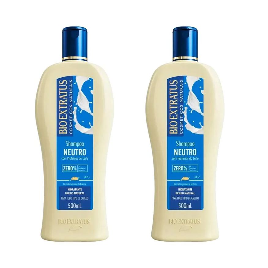 Bio Extratus Kit 2 Shampoo Brilho Natural Neutro 500ml