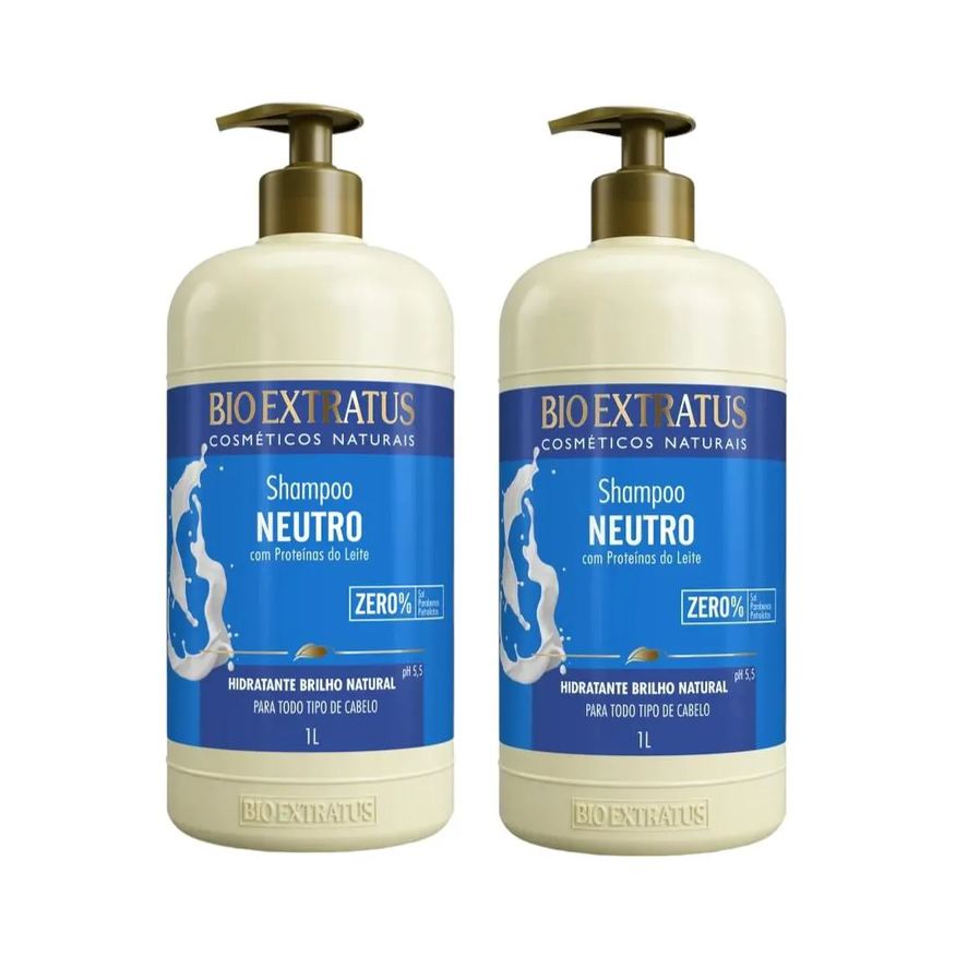 Bio Extratus Kit 2 Shampoo Brilho Natural Neutro 1L