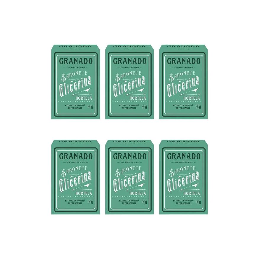 Granado Sabonete 90g Glicerina Hortela - Kit C / 6un