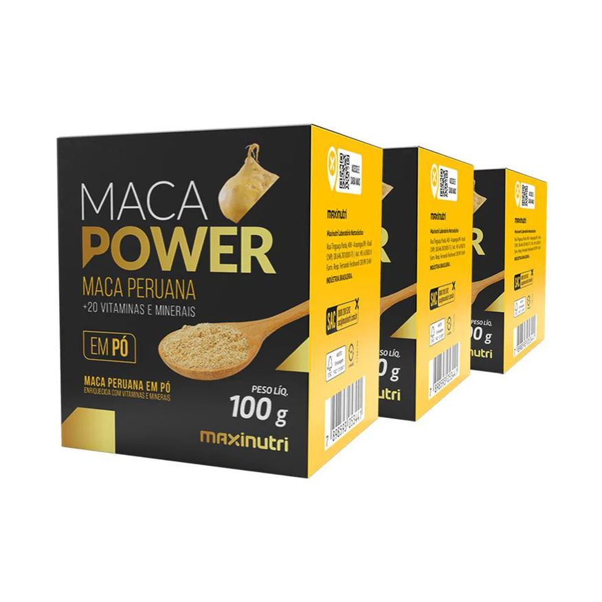 Maxinutri Kit 3 Maca Power Pó 100g com Vitaminas e Minerais