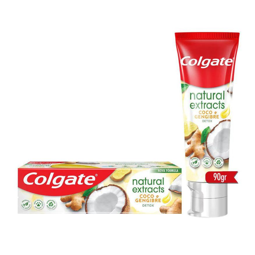Colgate Creme Dental Natural Extracts Detox Coco e Gengibre 90g