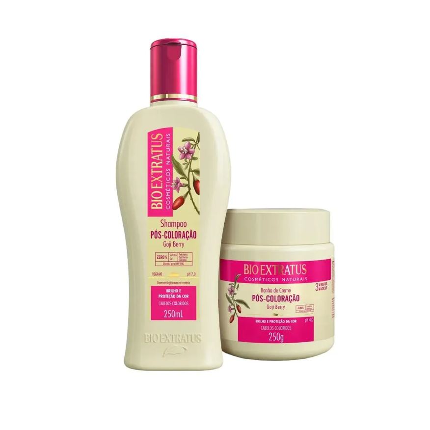 Bio Extratus Kit 1 Shampoo 1 Banho Creme Proteção da Cor Pós Coloração 250ml