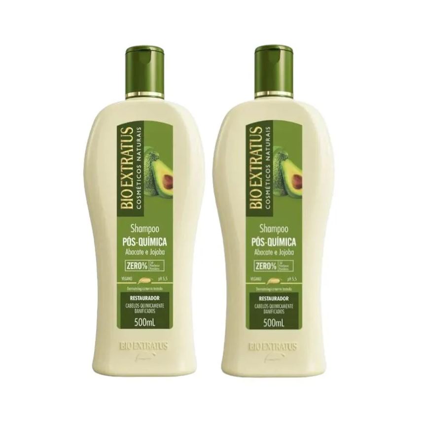 Bio Extratus Kit 2 Shampoo Tratamento Restaurador Pós Quimica 500ml