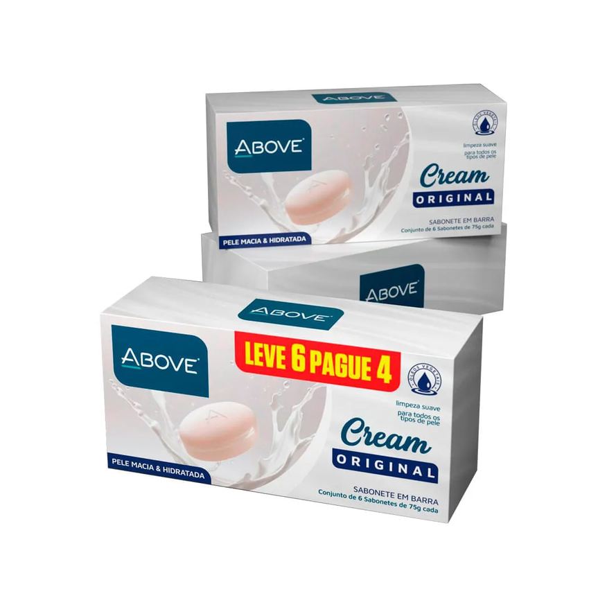 Em Sabonete Barra Above Cream Original 6 75g Cada