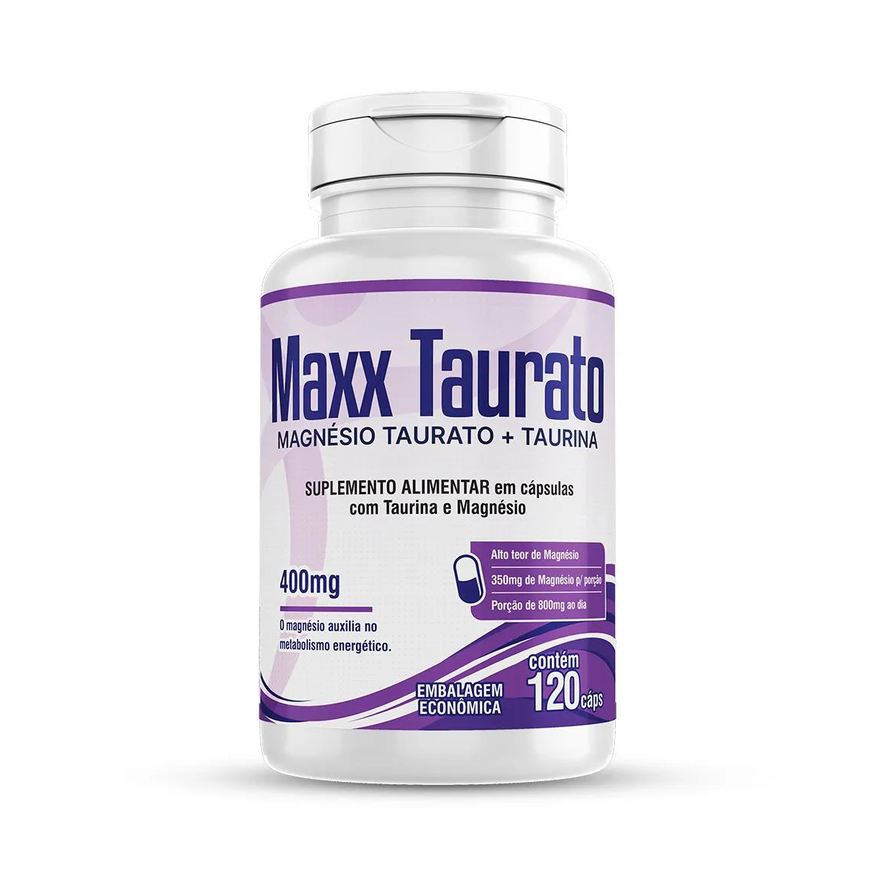 Floral Ervas do Brasil Maxx Taurato 120 Cápsulas 100% Magnésio Taurina Apenas 2/dia