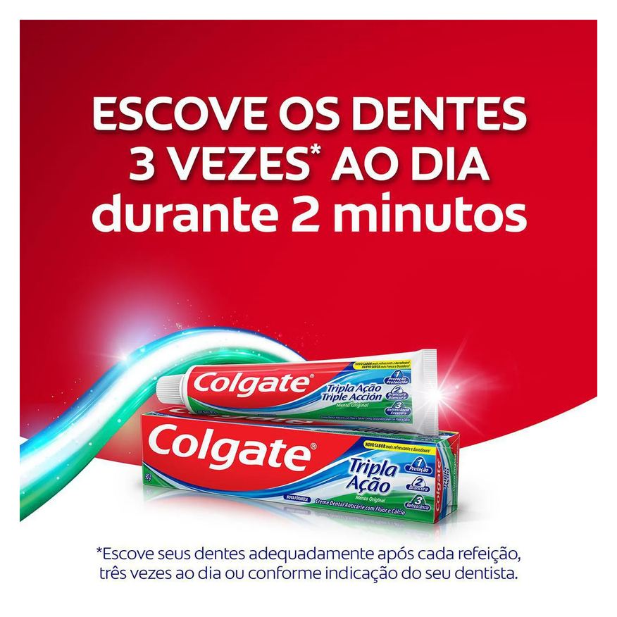 Colgate Creme Dental Tripla Ação Anticárie Menta Original 90g