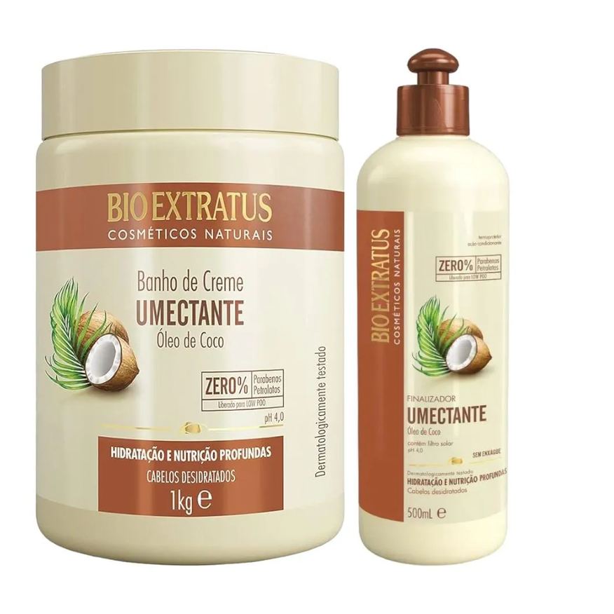 Bio Extratus Kit Umectante Finalização Capilar 1 Banho de Creme 1kg 1 Finalizador 500ml
