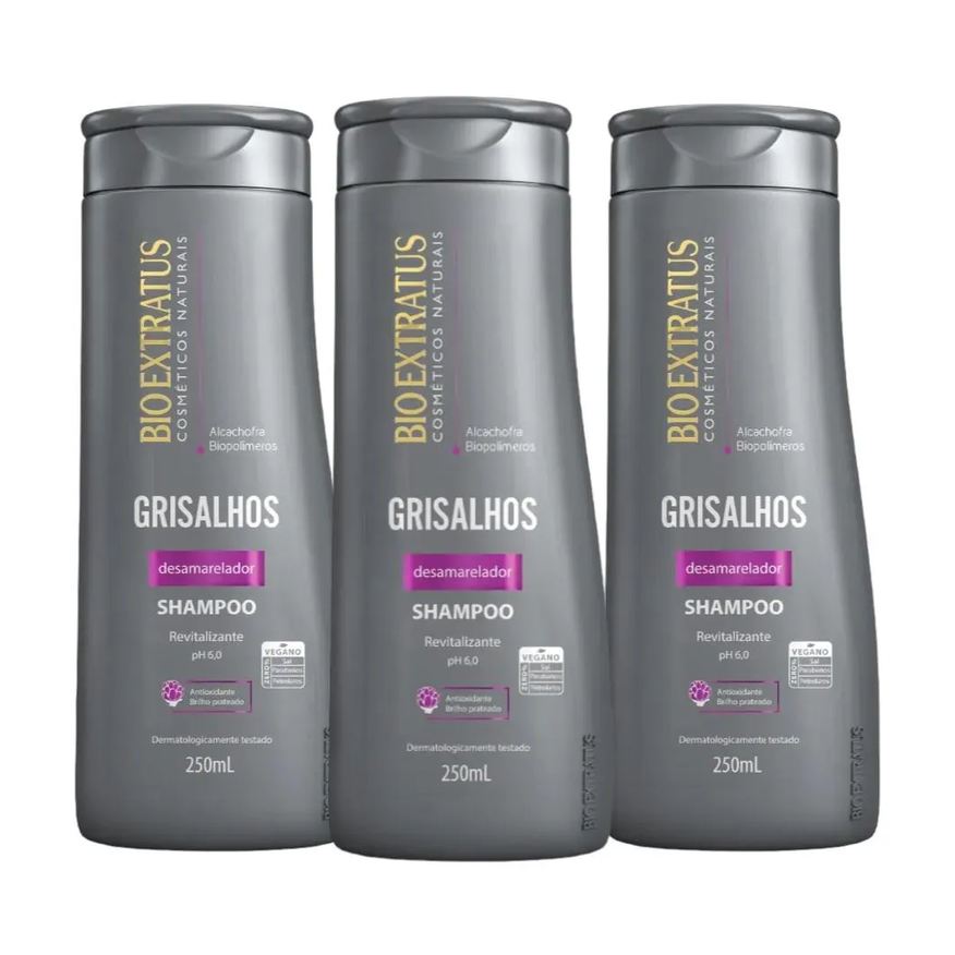Bio Extratus Kit 3 Shampoo Grisalhos 250ml