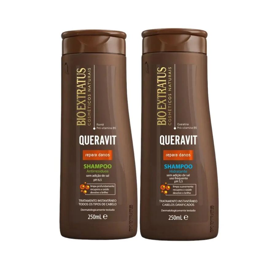 Bio Extratus Kit Queravit Limpeza Capilar 1 Shampoo Hidratante 1 Shampoo Antirresíduos
