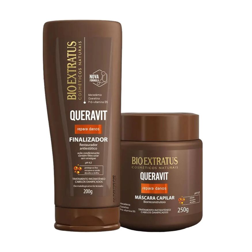 Bio Extratus Kit Queravit Finalização Capilar 1 Máscara 250ml 1 Finalizador 200ml
