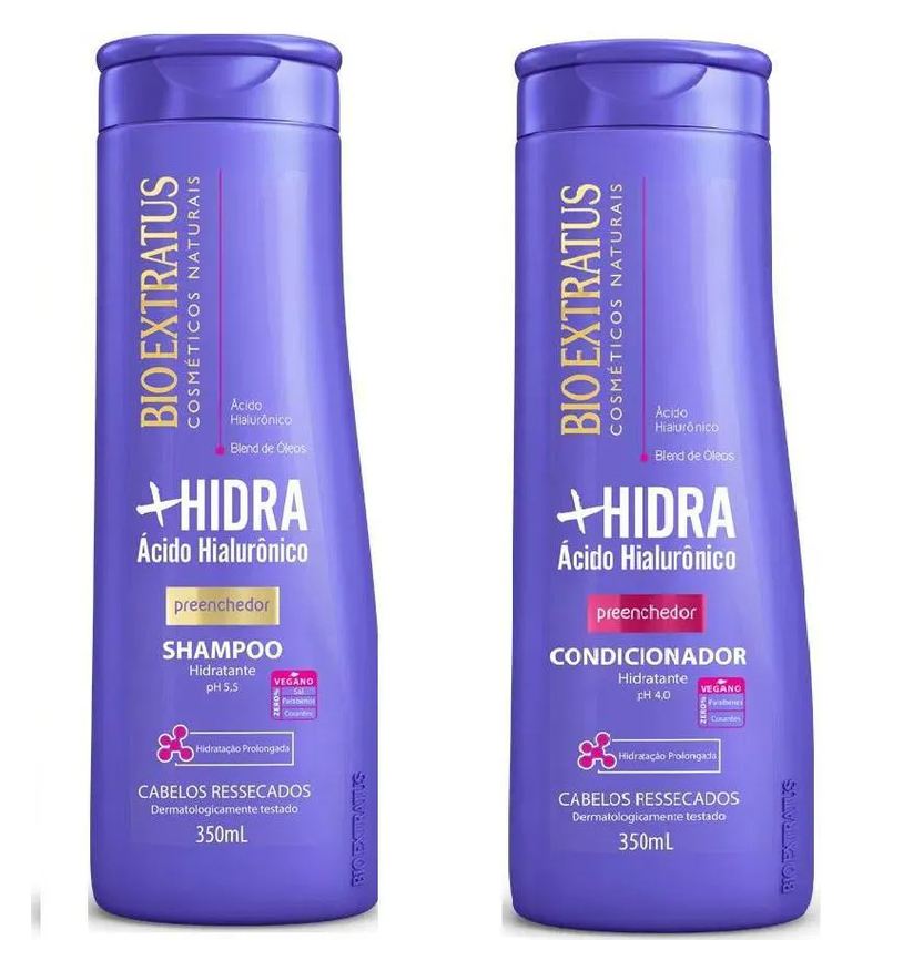 Bio Extratus Kit 1 Shampoo 1 Condicionador Limpeza Hidratante Mais Hidra 350ml