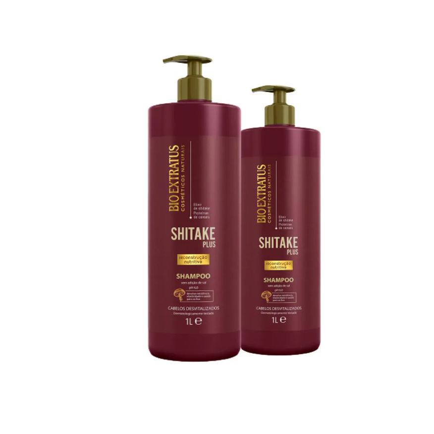 Bio Extratus Kit 2 Shampoo Limpeza Nutritiva Shitake 1L