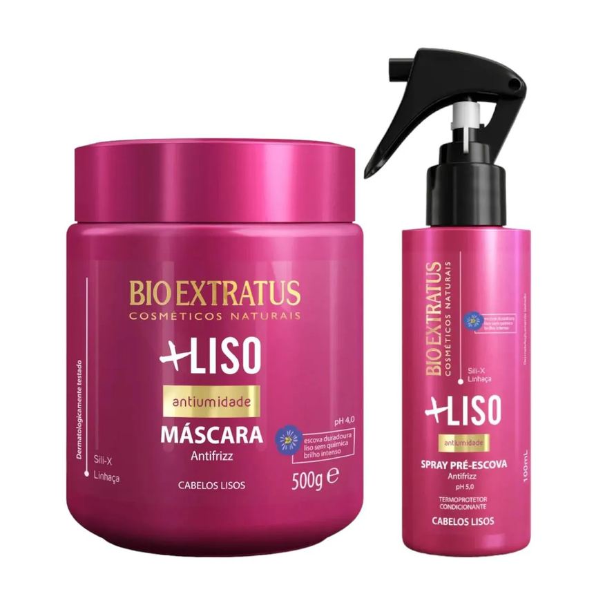 Bio Extratus Kit Mais Liso 1 Máscara 500ml 1 Spray 100ml