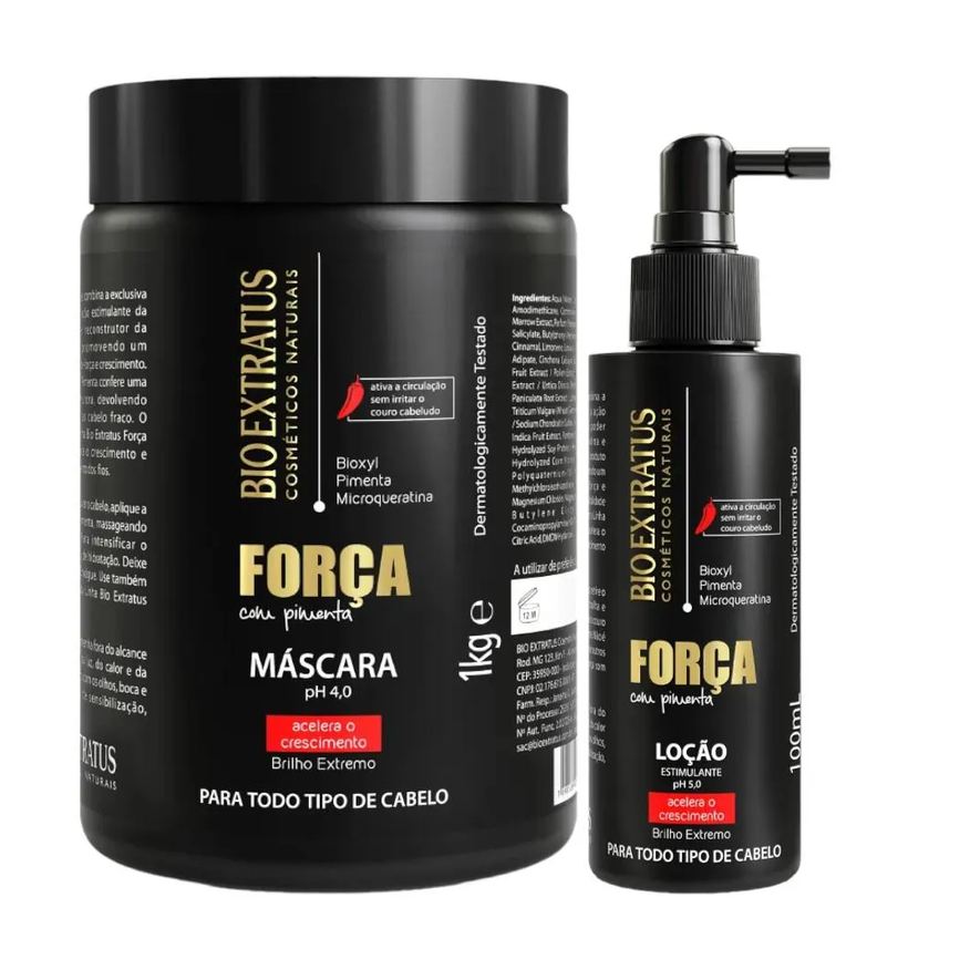 Bio Extratus Kit Força com Pimenta 1 Máscara 1kg 1 Loção 100ml