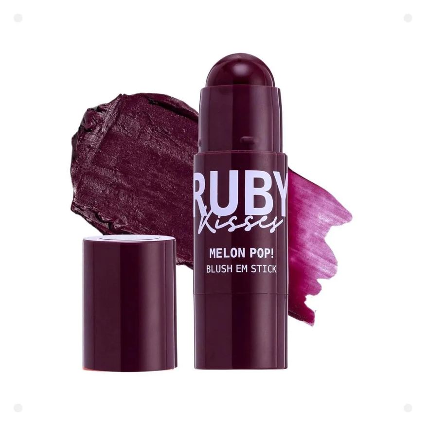 Kiss New York Blush em Stick Ruby Kisses Melon Pop! 04 Plum Pop Mbs04b