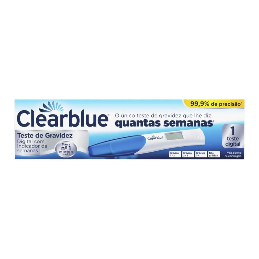 De Teste Gravidez Clearblue Digital Com 1 Unidade Com Indicador De Semanas Teste Rápido