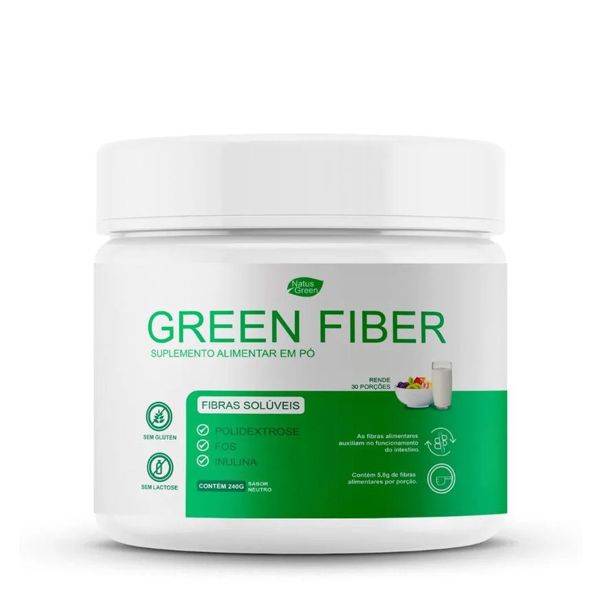 Natus Green Green Fiber Prebiótico Regulador Intestinal 240g Sabor Neutro
