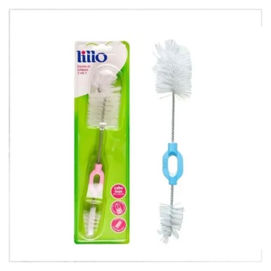 Lillo Escova de Limpeza Mamadeira 2x1 Rosa/azul
