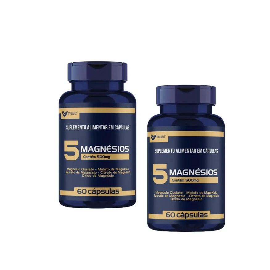 Muwiz 5 Magnesios Quelato Malato Taurato 60 Capsulas - 2 unidades