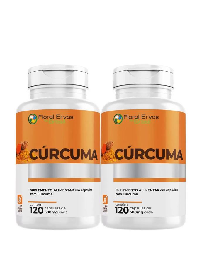 Floral Ervas do Brasil Curcuma 500mg 120 Capsulas - Curcumina Concentrada