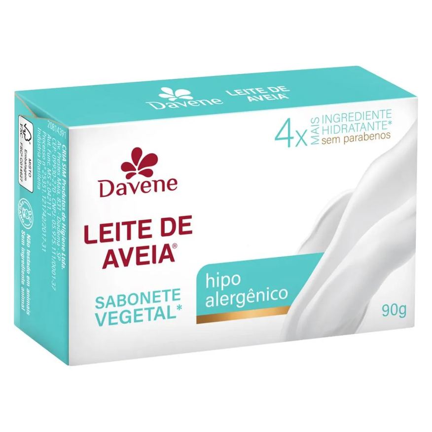 Davene Sabonete Vegetal Leite de Aveia Hipoalergenico 90g