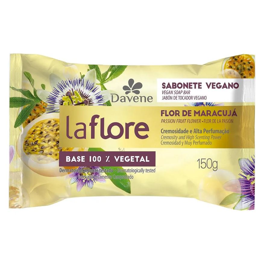 Davene La Flore Sabonete Barra Vegetal Flor de Maracuja 150g