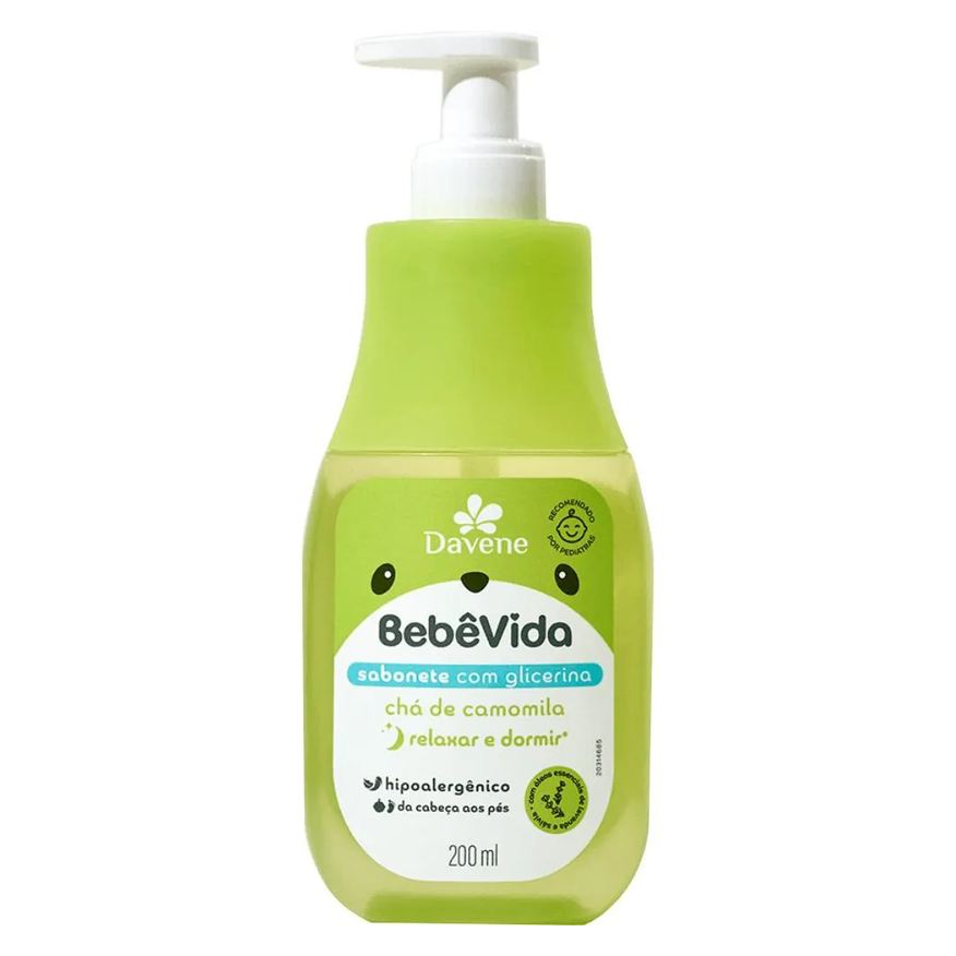 Davene Sabonete Liquido Bebe Vida Cha de Camomila 200ml