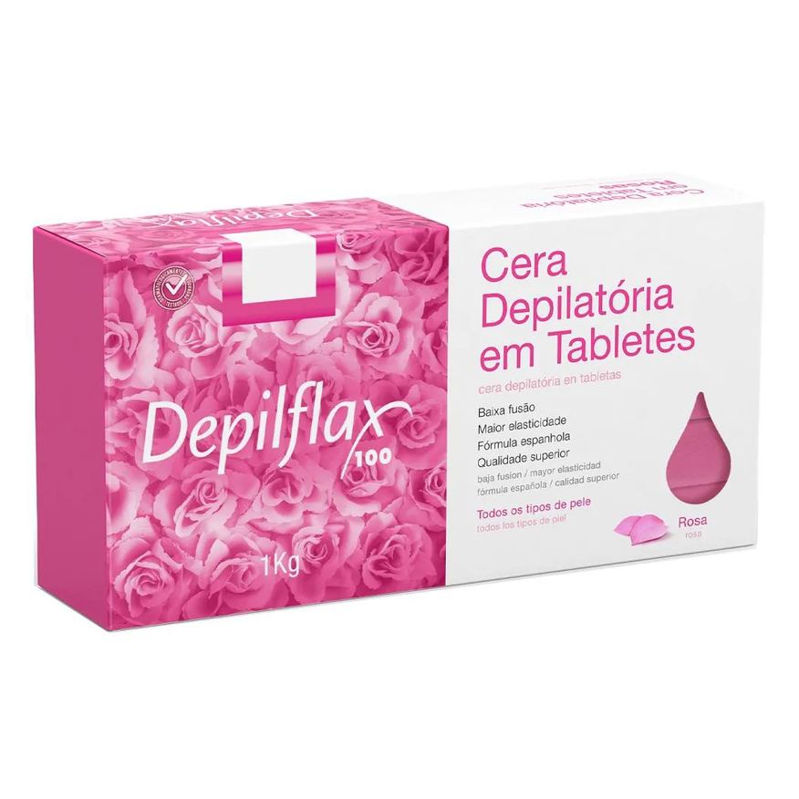 Depilflax Cera Quente Depilacao Rosa 1kg Tabletes