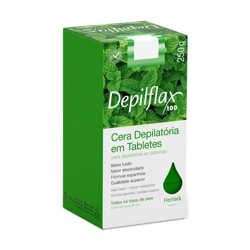 Depilflax Cera Quente Depilacao Hortela 250g em Tabletes
