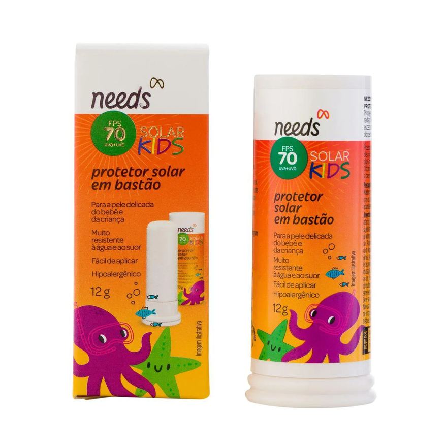 Needs Protetor Solar Infantil FPS 70 Solar Kids Bastão 12g