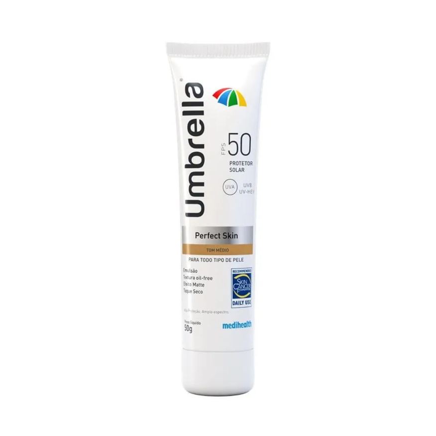 Solar Protetor Umbrella Perfect Skin Tom Médio Fps50 50g