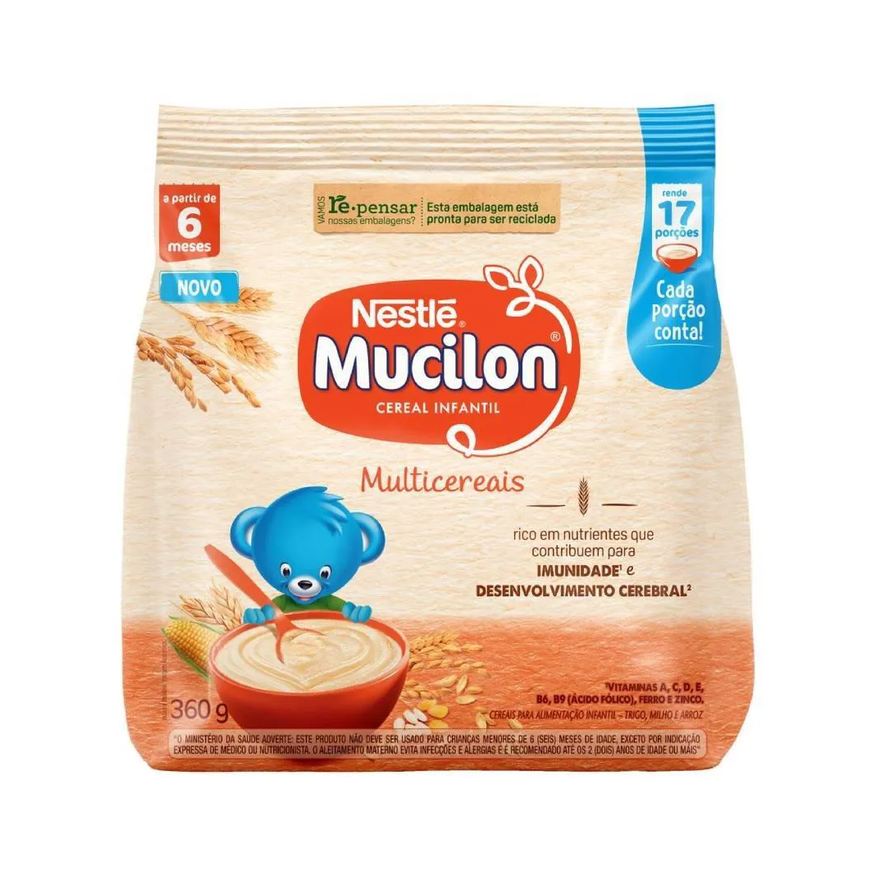 Infantil Cereal Mucilon de Cereais 360g – Embalagem com 9 unidades