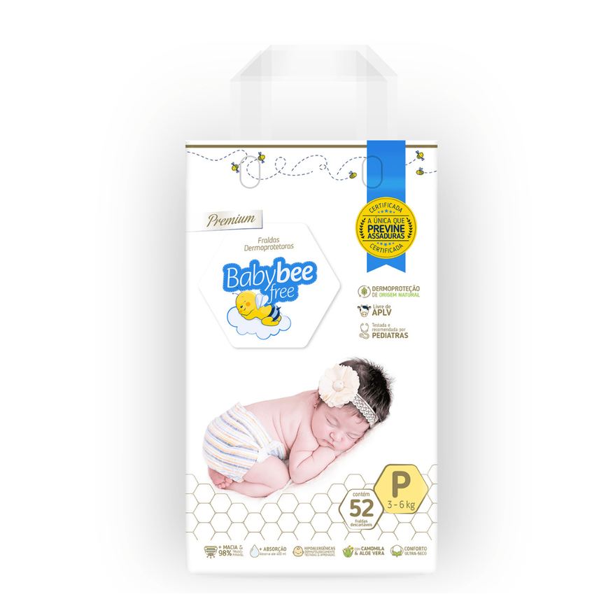 Baby Fralda Bee Free Dermoprotetora P Com 52 Unidades
