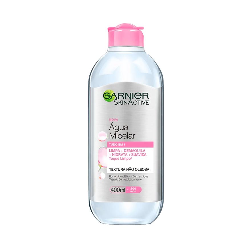 Micelar Água Garnier SkinActive Tudo em 1 Textura Não Oleosa Remove Maquiagem Sem Esfregar 400ml