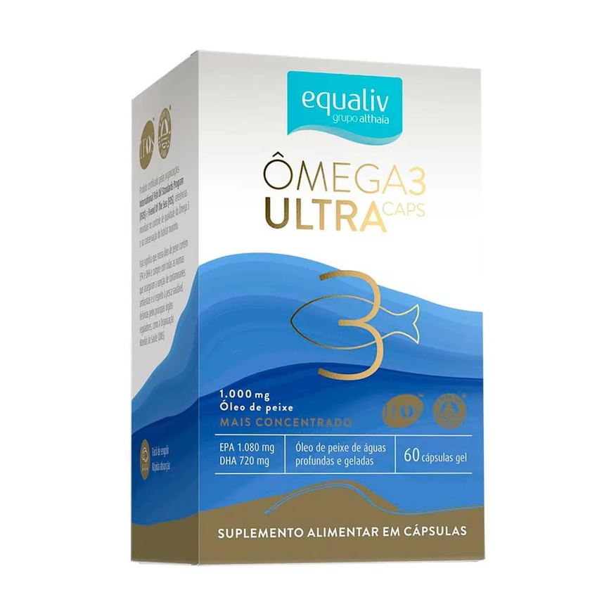 Ômega 3 1000mg Equaliv Ultra Cápsulas Concentrado com 60 cápsulas gel