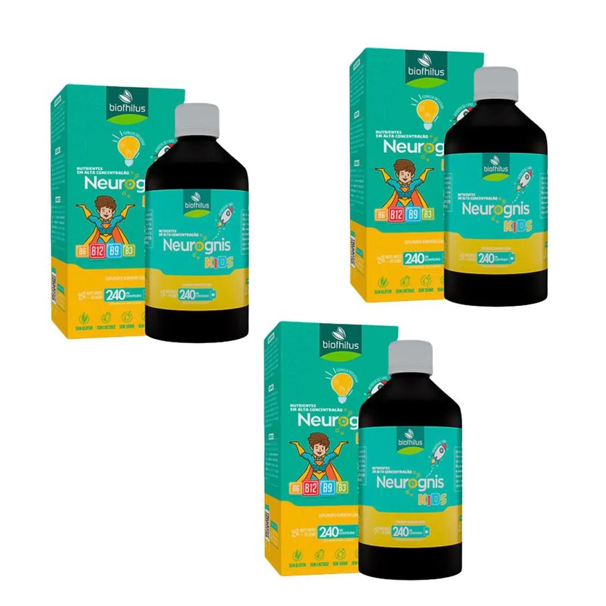 C3 Kit Suplemento Líquido Neurognis Kids 240ml – Biofhitus