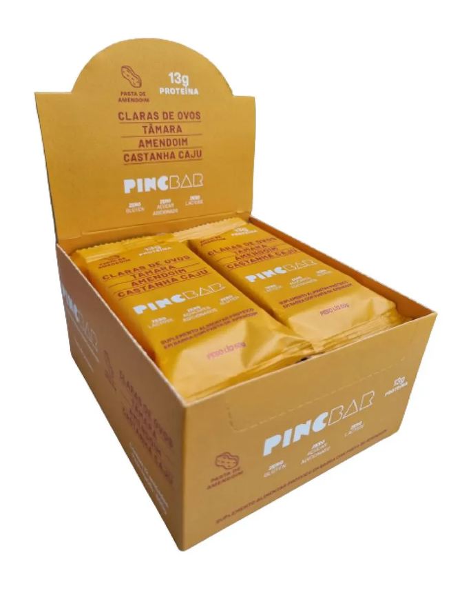 Amend Barra de Proteína Pasta de Amendoim sem Açúcar 50g Pincbar 12 unidades