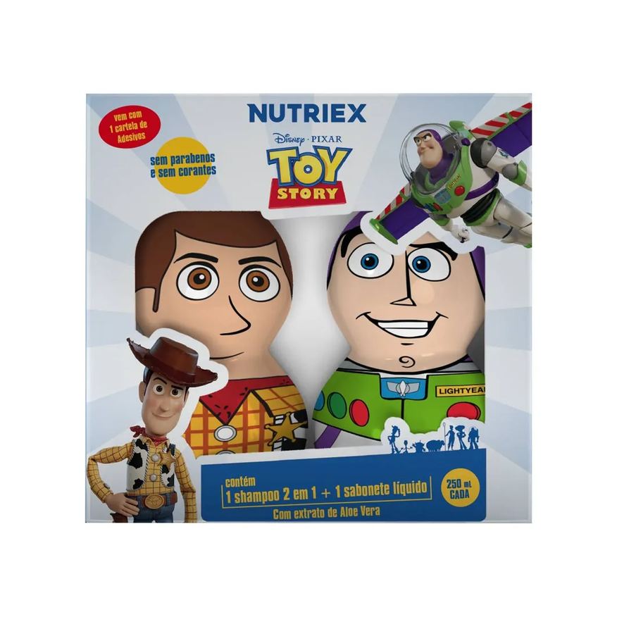 Shampoo Kit 2 Em 1 250ml + Sabonete Liquido 250ml + 1 Cartela De Adesivos Toy Story Nutriex