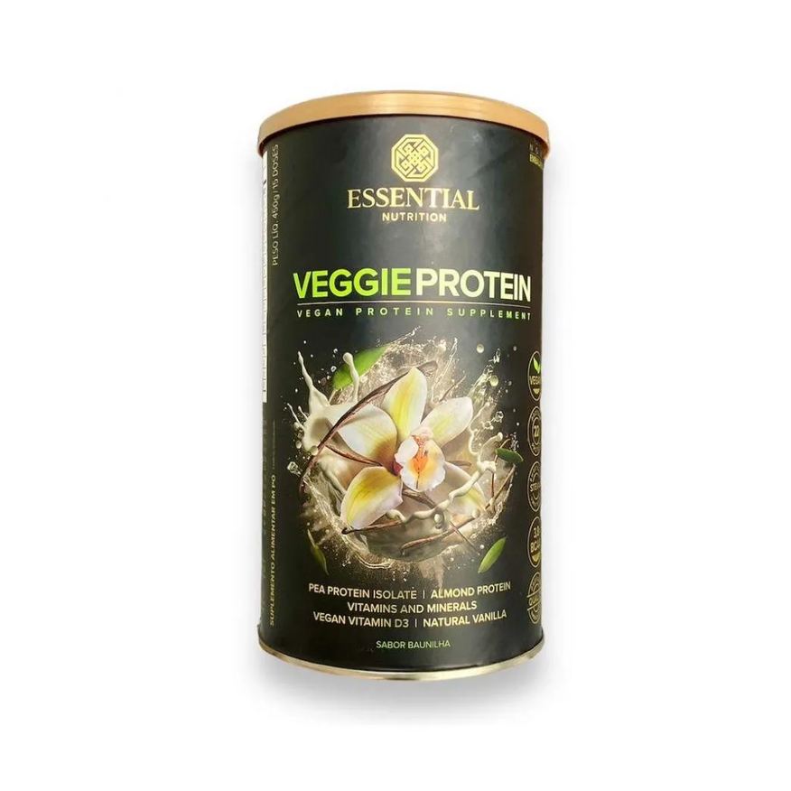 Vegetal Proteína em Pó Essential Nutrition Veggie Protein Baunilha 450g