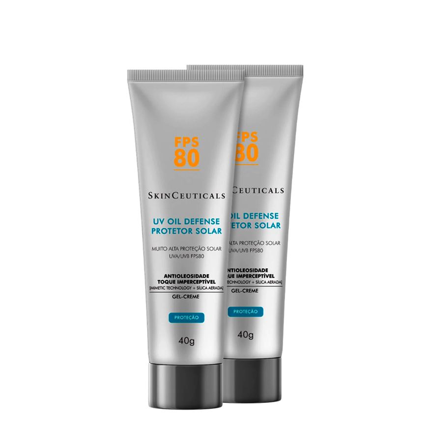 SkinCeuticals Kit UV Oil Defense FPS 80 – Protetor Solar Facial 2x40g