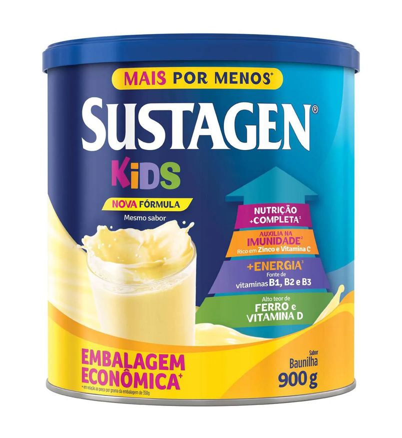 Sustagen Suplemento Infantil Kids a partir de 3 anos Baunilha 900g