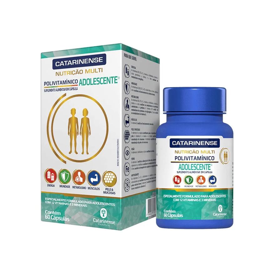 Adolescente Polivitamínico Catarinense Nutrição Com 60 Cápsulas