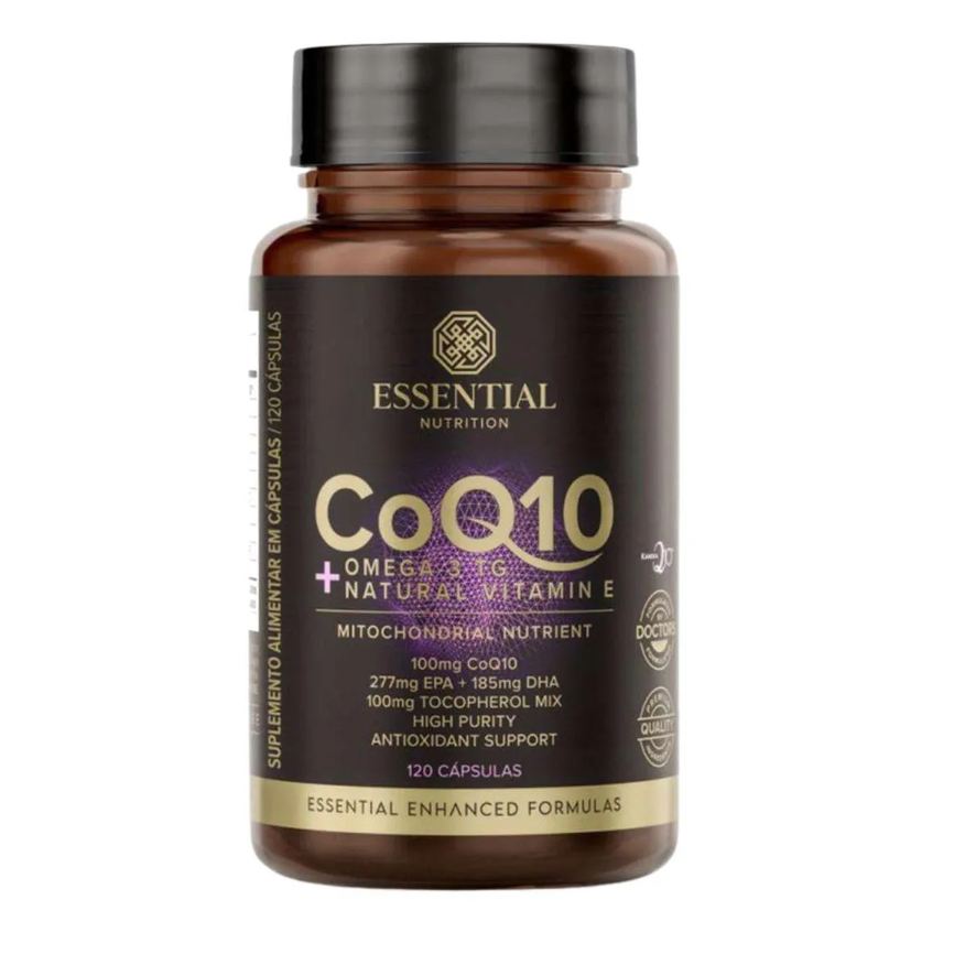 Natura Coq10 + Omega 3tg + Natural Vitamin e Pote 120 cápsulas Essential