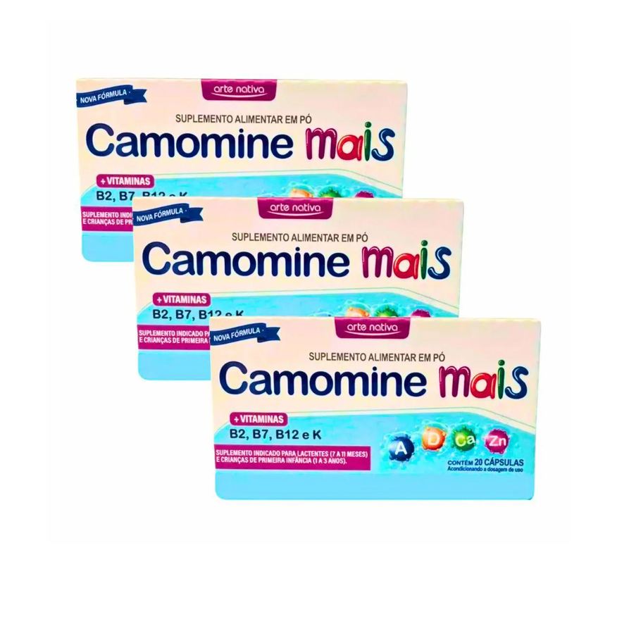 Mais Camomine Suplemento de Vitamina A, D, Ca, Zn, B2, B7, B12 e K