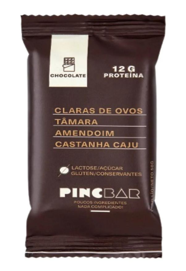 3x: Kit Barra de Proteína Chocolate Sem Açúcar Pincbar 50g