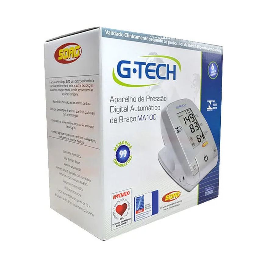 Pressao Aparelho G-tech Automatico Digital Branco Bpma100