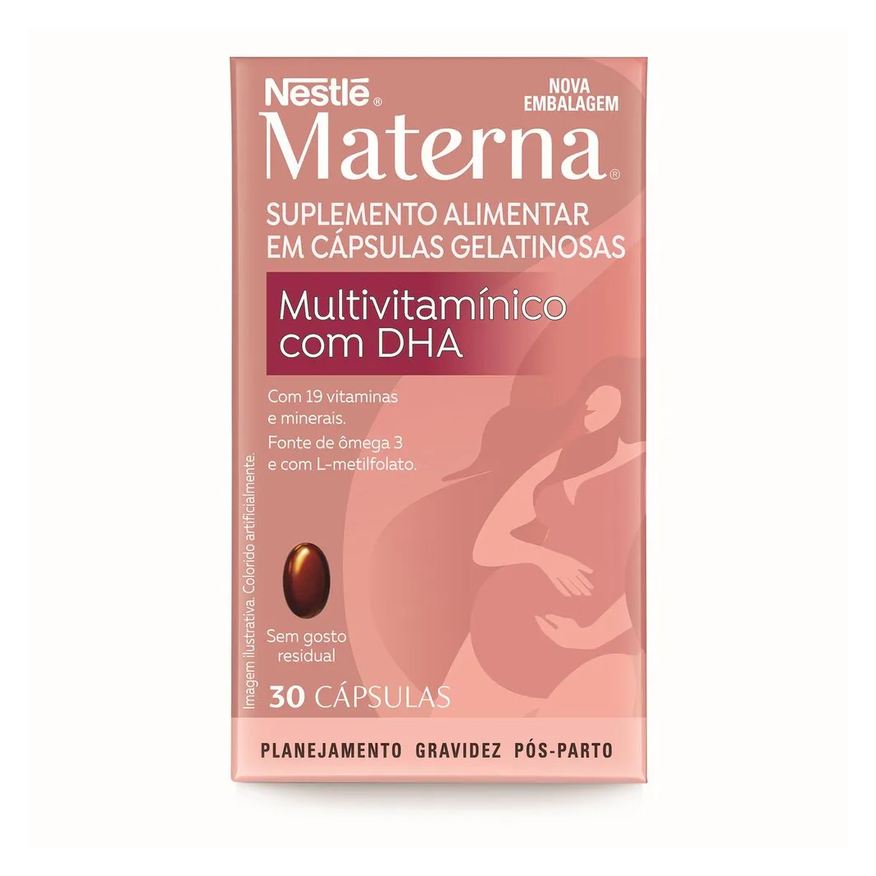 Alimentar Suplemento Em Cápsulas Materna Multivitamínico Com Dha 30 Unidades