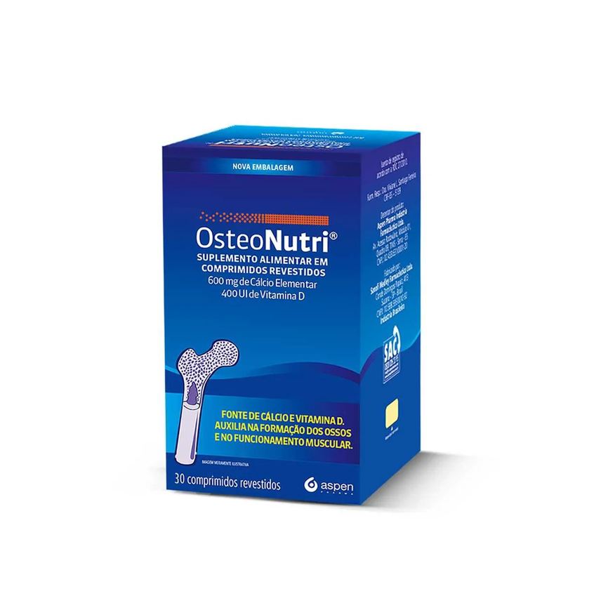 600mg Cálcio + Vitamina D 400UI Osteonutri 30 comprimidos